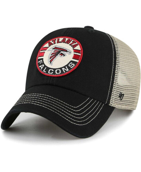 Men's Black, Natural Atlanta Falcons Notch Trucker Clean Up Adjustable Hat