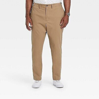 Men's Big & Tall Athletic Fit Chino Pants - Goodfellow & Co Tan 46x34