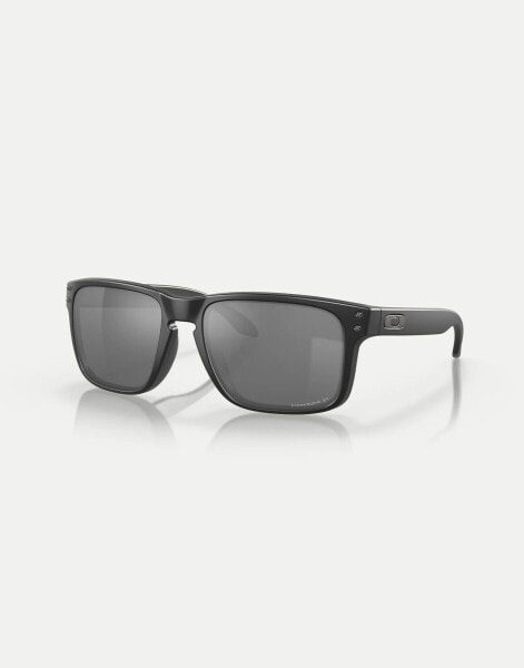 Oakley Oakley holbrook™ square polarised sunglasses in black with grey mirrored lens in matte black