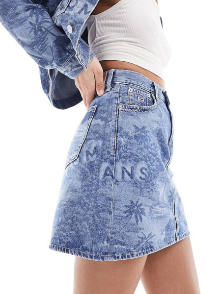 Tommy Jeans Denim Mini Skirt in Blue