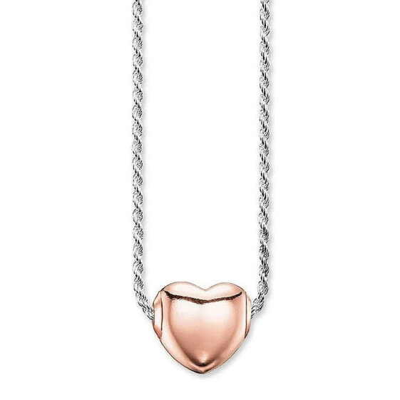 Thomas Sabo Damen Halskette mit Anhänger- Roséherz 925 Sterlingsilber - KT0052-415-12-L45