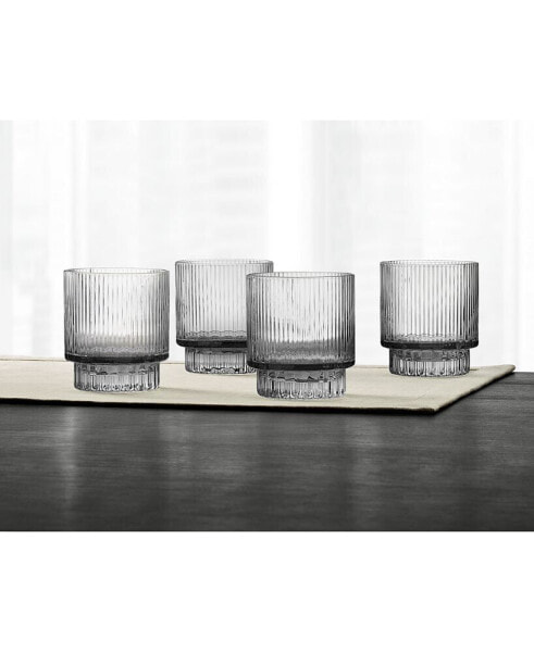 Smoked Fluted Double Old-Fashioned Glasses, Set of 4, Created for Macy's