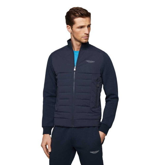 HACKETT Am Quilted Hybrid full zip sweatshirt