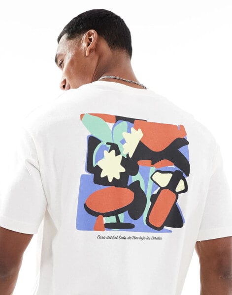 Selected Homme oversized t-shirt with bright graphic backprint in white