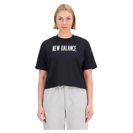 NEW BALANCE Relentless Heathertech Cropped short sleeve T-shirt