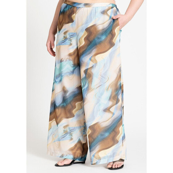 Брюки широкие легкие ELOQUII plus Size Printed Chiffon Pant - 24, Солнечные акварельные