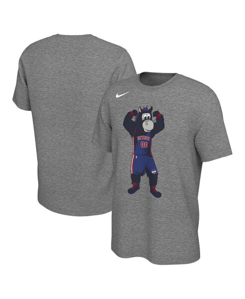 Men's and Women's Heather Charcoal Detroit Pistons Team Mascot T-shirt