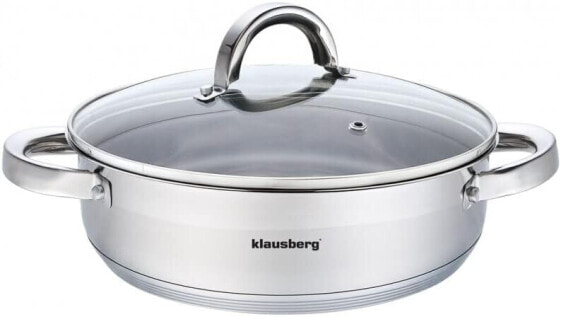 Klausberg Flat Pot with Lid in Many Sizes Induction Stainless Steel (4.5L)