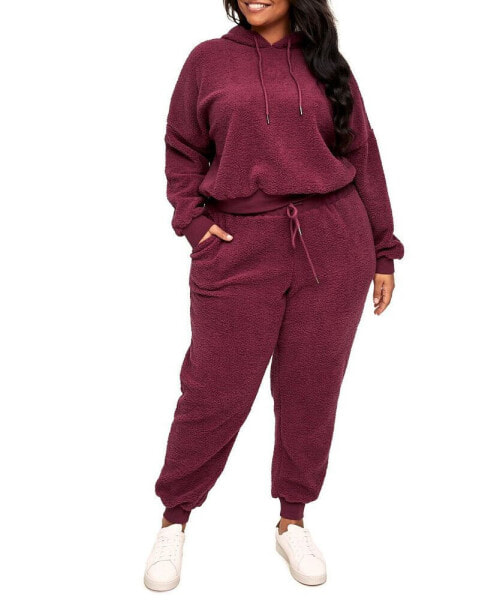 Plus Size Dorothea Sherpa Sweatshirt & Pant Loungewear Set