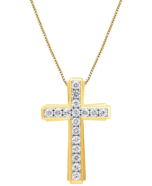 Diamond Cross 22" Pendant Necklace (1-1/2 ct. t.w.) in 10k Gold