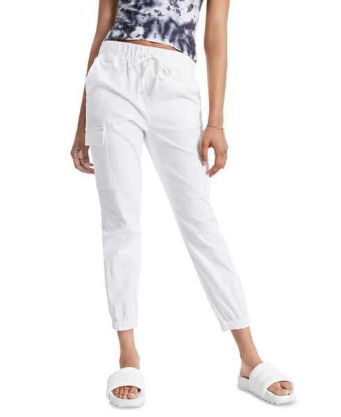 Juniors' High Waisted Pull On Utility Jogger Pants
