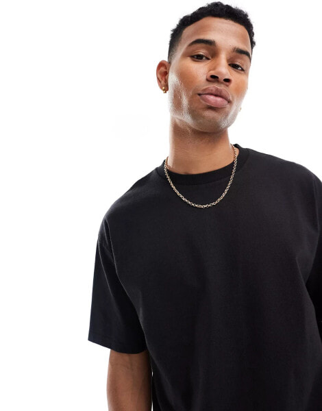 ASOS DESIGN essential heavyweight oversized t-shirt 280gsm in black