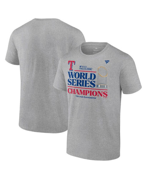 Men's Heather Gray Texas Rangers 2023 World Series Champions Locker Room T-shirt