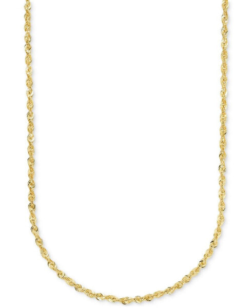 Macy's highly Polished Rope Link 18" Chain Necklace (2-5/8mm) in 14k Gold, Made in Italy