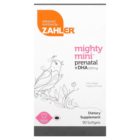 Пренатальные витамины с рыбьим маслом Zahler Mighty Mini, 100 мг, 90 мягких капсул