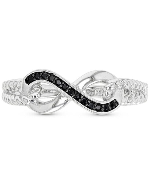 Black Spinel Infinity Ring (1/10 ct. t.w.) in Sterling Silver & Black Rhodium-Plate