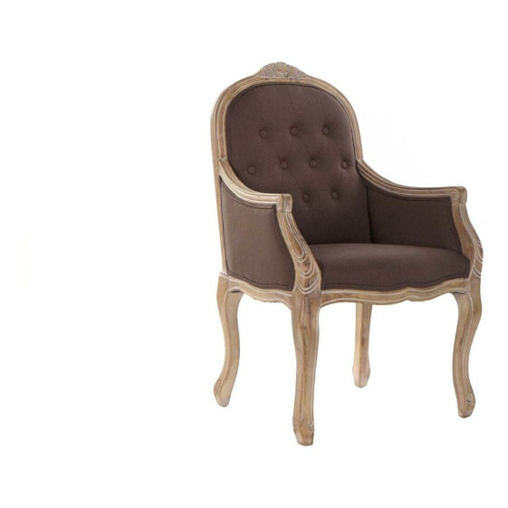 Кресло мягкое DKD Home Decor Коричневое Натуральное Темно-коричневое из каучукового дерева 62 x 55 x 100 cm 63,5 x 49,5 x 102 cm