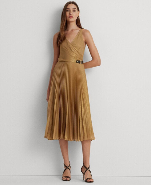 Women's Metallic Chiffon Cocktail Dress