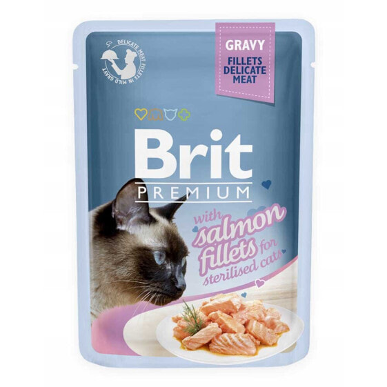 BRIT Premium Gravy Sterilised Fillets Salmon 85g Wet Cat Food