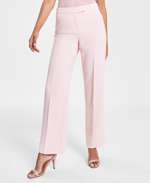 Petite Bowie Extended-Tab Straight-Leg Pants