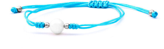 Кружевной синий браслет каббала с настоящим жемчугом AGB567