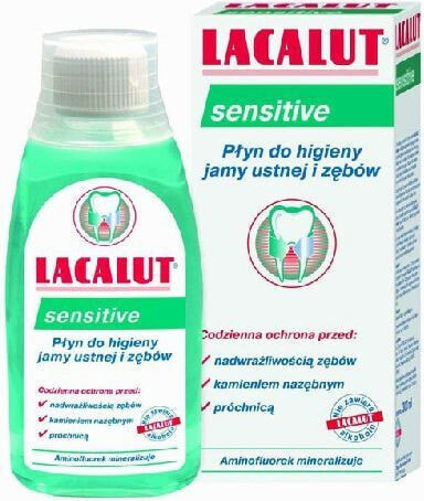 Lacalut Sensitive Mouthwash Жидкость для гигиены полости рта от гиперчувствительности зубов, зубного камня и кариеса 300 мл