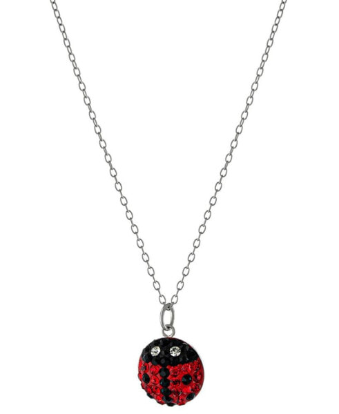 Crystal Ladybug 18" Pendant Necklace in Sterling Silver, Created for Macy's