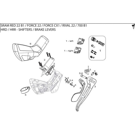 SRAM Brake Lever Assembly Hydraulic Red 22 Left