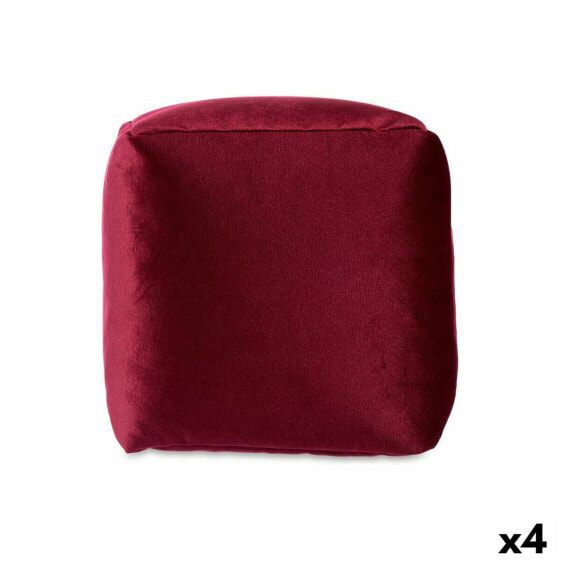 Пуф Велюр Тёмно Бордовый 30 x 30 x 30 cm (4 штук)