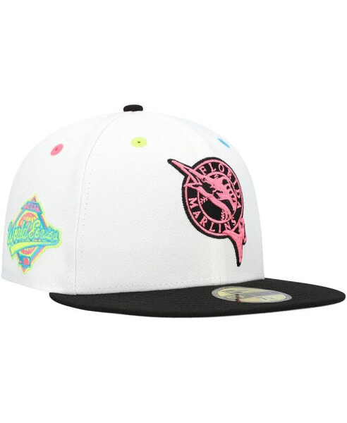 Головной убор мужской New Era Florida Marlins Cooperstown Collection Neon Eye 59FIFTY белый