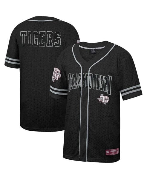 Men's Black Texas Southern Tigers Free Spirited Mesh Button-Up Baseball Jersey
