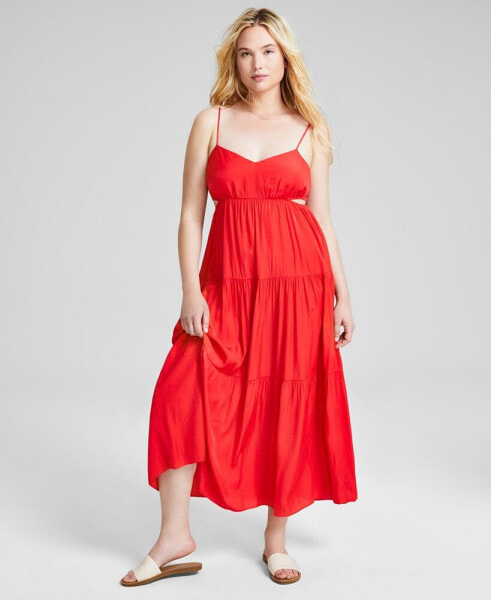 Women's Side-Cutout Tiered Maxi Dress