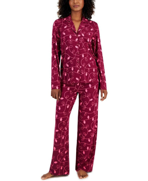 Women's Supersoft Notched-Collar Pajamas Set, Created for Macy's