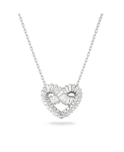Crystal Mixed Cuts Heart Matrix Pendant Necklace