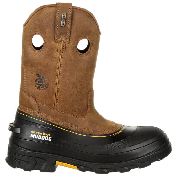 Georgia Boots Muddog Composite Toe Eh Wellington Work Mens Brown Work Safety Sh