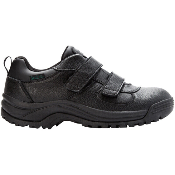 Propet Cliff Walker Low Strap Slip On Walking Mens Black Sneakers Athletic Shoe