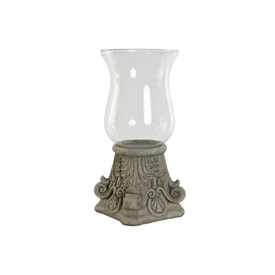 Candleholder Home ESPRIT Grey Crystal Cement 26 x 26 x 58 cm