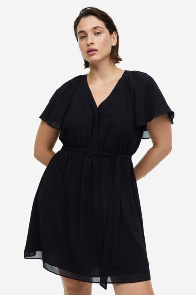 V-neck Chiffon Dress