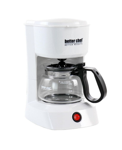 4 Cup Compact Coffee Maker with Removable Filter Basket