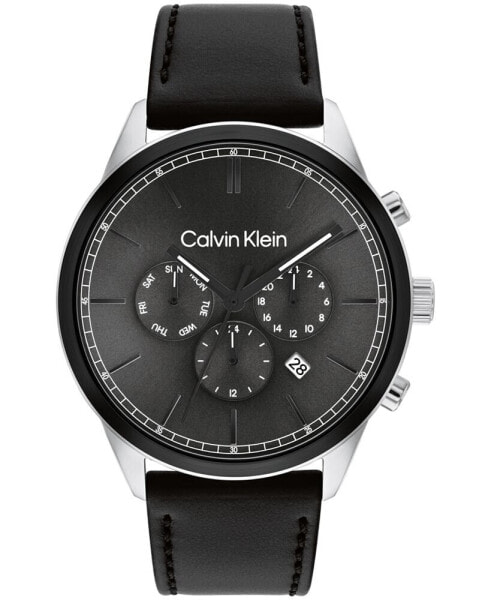 Часы Calvin Klein Multi-Function Black Leather 44mm