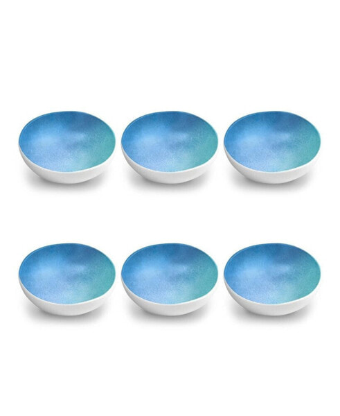 Melamine 7" Oceanic Ombre 6-Piece Bowl Set, 34 oz