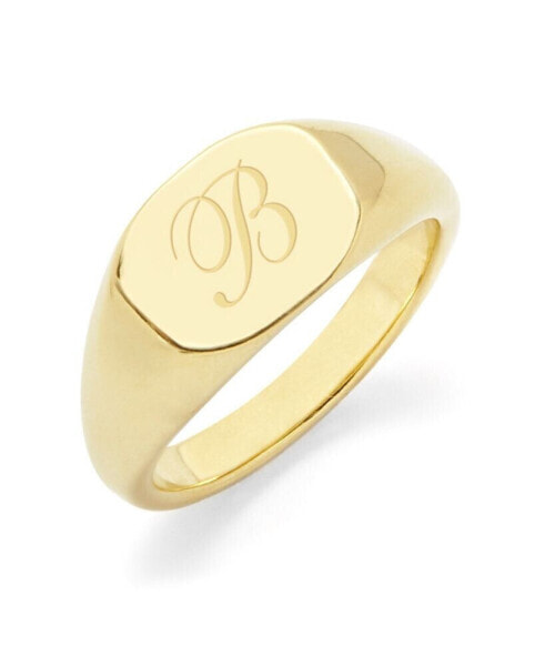 Reagan Initial Signet Gold-Plated Ring