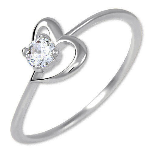 Silver Engagement Ring with Heart Heart 426 001 00535 04