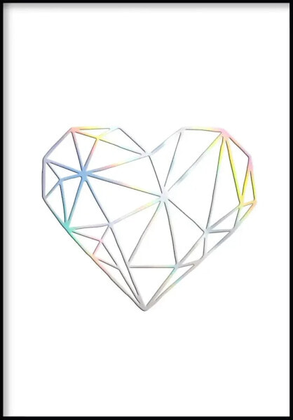 Geometrisches Herz Holo Poster