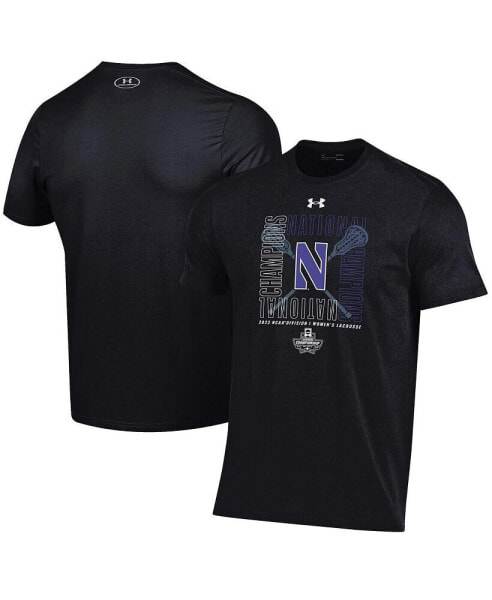Black Northwestern Wildcats 2023 NCAA Women's Lacrosse National Champions Team-Issued T-shirt