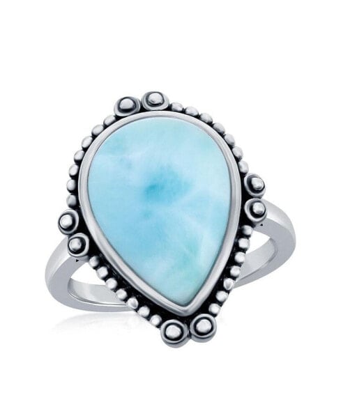 Кольцо Caribbean Treasures Larimar Oxidized Pearl