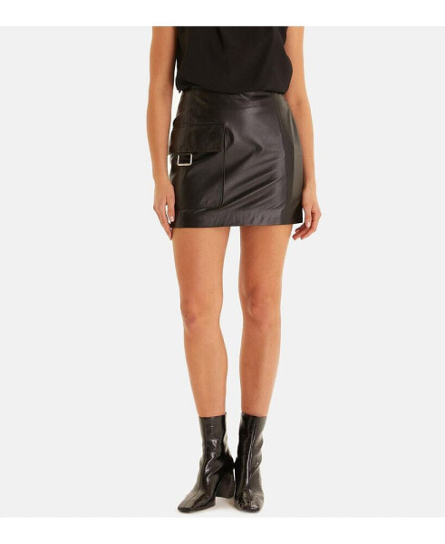 Women's Leather Skirts, Black