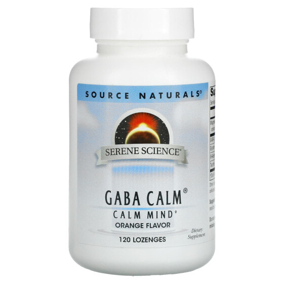 Для нервной системы Source Naturals GABA Calm в форме леденцов, апельсин, 120 шт.