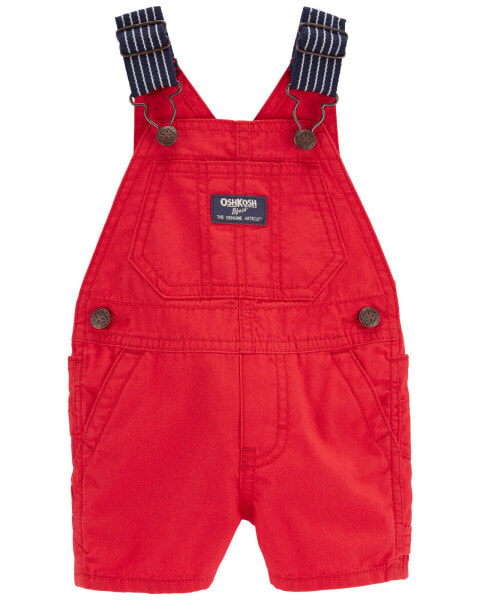 Baby Canvas Shortalls: Hickory Stripe Strap Remix 24M