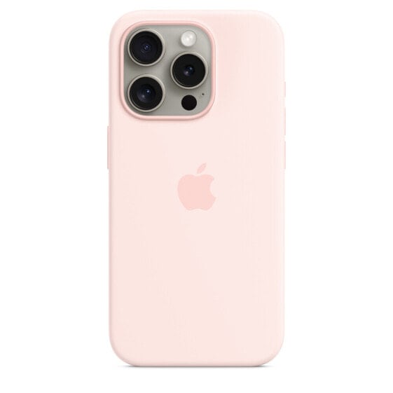 Apple iPhone 15 Pro Silicone Case with MagSafe - Pink, Cover, Apple, iPhone 15 Pro, 15.5 cm (6.1"), Pink